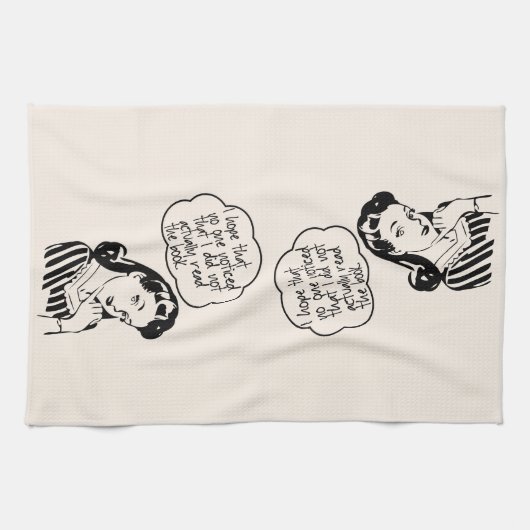 Book Club Funny Retro Tea Towel Theedoek (Horizontaal)