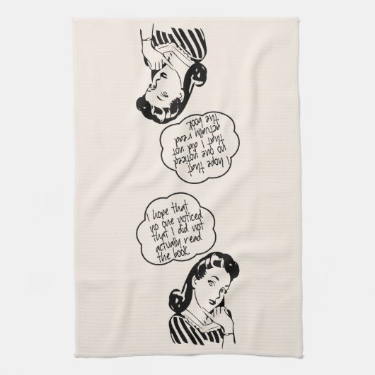 Book Club Funny Retro Tea Towel Theedoek (Verticaal)
