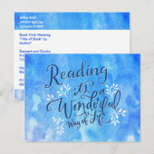 Book Club Gathering Bladwijzer van de Notitieherin Uitnodiging Briefkaart (Voorkant / Achterkant)