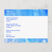 Book Club Gathering Bladwijzer van de Notitieherin Uitnodiging Briefkaart (Achterkant)