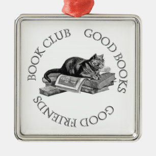 Book Club - Good Books - Goede vrienden met kat Metalen Ornament