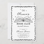 Book Club Hand Drawn Retro Vrijgezellenfeest Kaart (Voorkant)