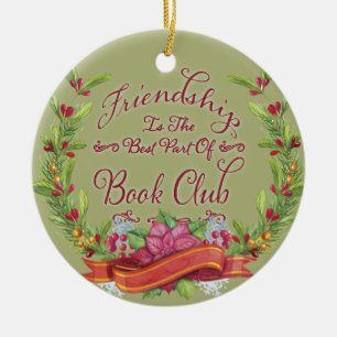 Book Club Holiday Friendship Wreath Keramisch Ornament
