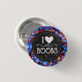 Book Club "I Love Books" Ronde Button 3,2 Cm (Voorkant /achterkant)