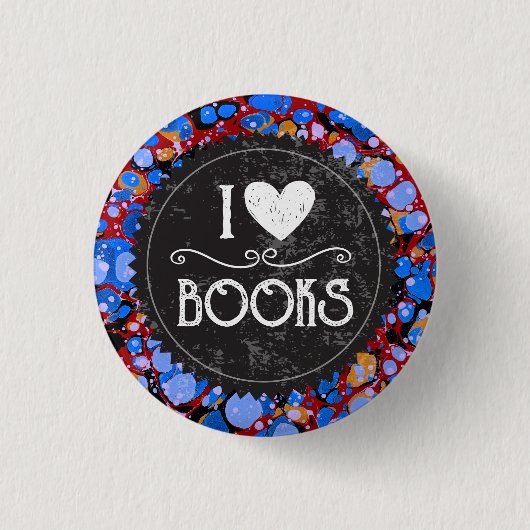 Book Club "I Love Books" Ronde Button 3,2 Cm (Voorkant)
