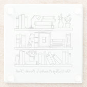 Book Club Member's Personalized Gift Glazen Onderzetter (Achterkant)