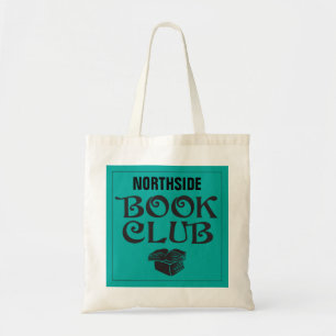 Book Club met eigen naam in het blauwgroen Tote Bag