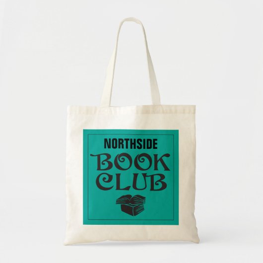Book Club met eigen naam in het blauwgroen Tote Bag (Voorkant)