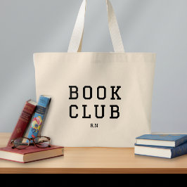 Book Club Monogram Gift For Readers Grote Tote Bag