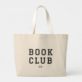 Book Club Monogram Gift For Readers Grote Tote Bag (Achterkant)