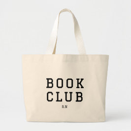 Book Club Monogram Gift For Readers Grote Tote Bag