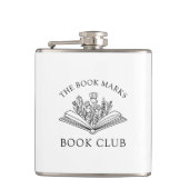 Book Club Name Personalized Gift Favor Heupfles (Voorkant)