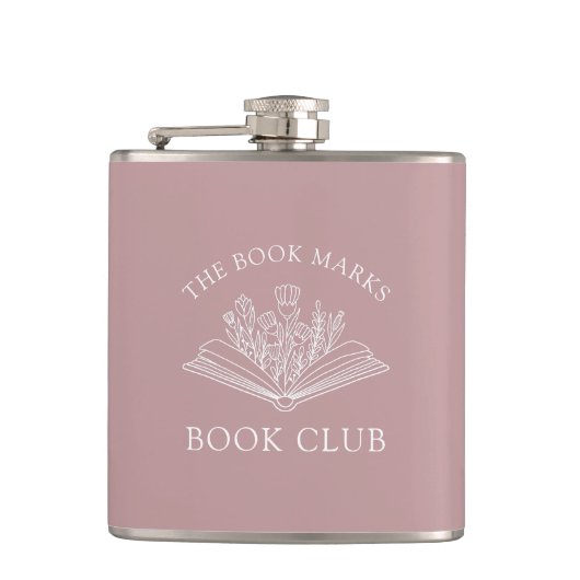 Book Club Name Personalized Gift Favor Heupfles (Voorkant)