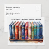 Book Club Open Invitation Customizable Briefkaart (Voorkant / Achterkant)