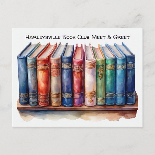 Book Club Open Invitation Customizable Briefkaart (Voorkant)