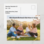 Book Club Open Invitation Customizable Briefkaart (Voorkant / Achterkant)