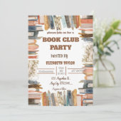 Book Club Party Invitation – Cozy Reading Night Kaart (Staand voorkant)