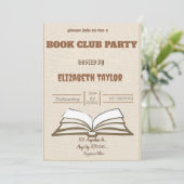 Book Club Party Invitation – Cozy Reading Night Kaart (Staand voorkant)
