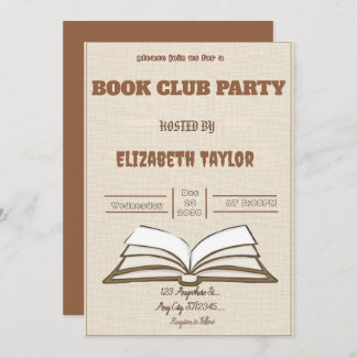 Book Club Party Invitation – Cozy Reading Night Kaart