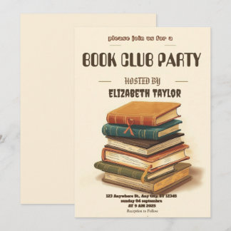 Book Club Party Invitation – Cozy Reading Night Kaart