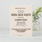 Book Club Party Invitation – Cozy Reading Night Kaart (Staand voorkant)