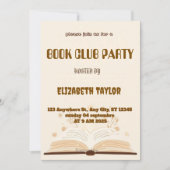 Book Club Party Invitation – Cozy Reading Night Kaart (Voorkant)