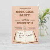 Book Club Party Invitation – Cozy Reading Night Kaart (Staand voorkant)
