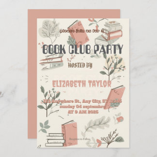 Book Club Party Invitation – Cozy Reading Night Kaart