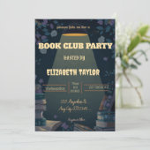 Book Club Party Invitation – Cozy Reading Night Kaart (Staand voorkant)