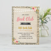 Book club party-uitnodiging kaart (Staand voorkant)