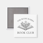 Book Club Personalized Floral Gift Magneet (Voorkant / Achterkant)