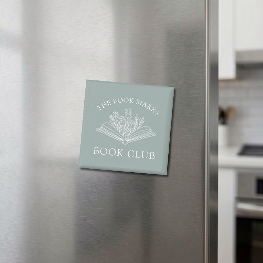 Book Club Personalized Floral Literary Gift Magneet
