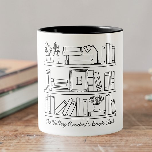 Book Club Personalized Gift Tweekleurige Koffiemok