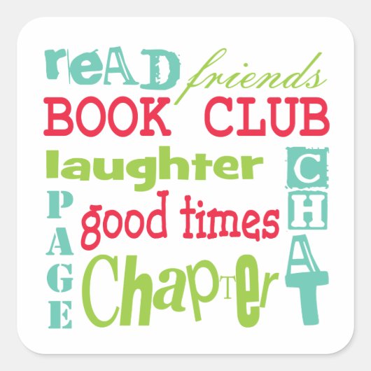 Book Club Subway Design door Artinsped Vierkante Sticker (Voorkant)
