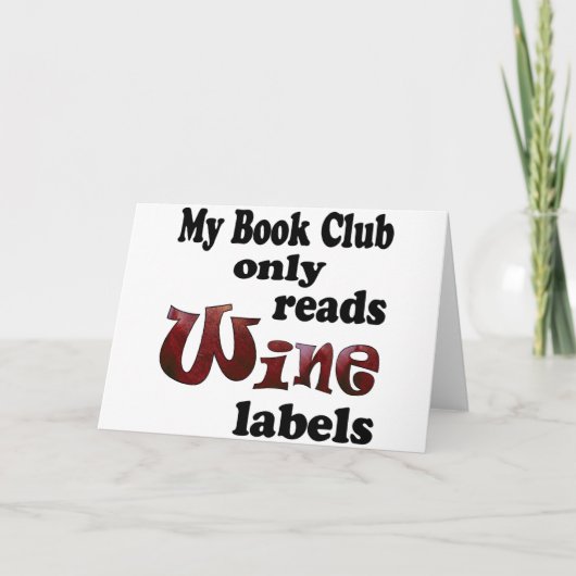 Book Club Wine Labels Feestdagen Kaart (Voorkant)