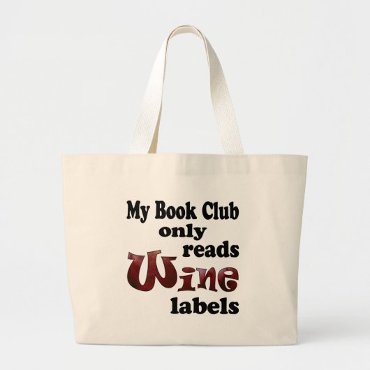 Book Club Wine Labels Grote Tote Bag (Voorkant)