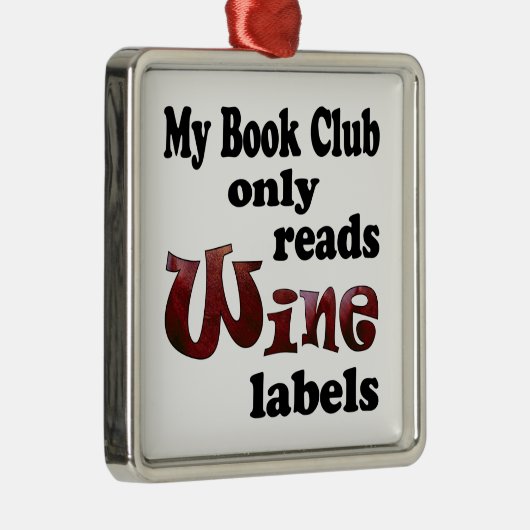 Book Club Wine Labels Metalen Ornament (Rechts)