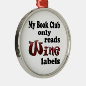Book Club Wine Labels Metalen Ornament (Rechts)