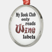 Book Club Wine Labels Metalen Ornament (Links)