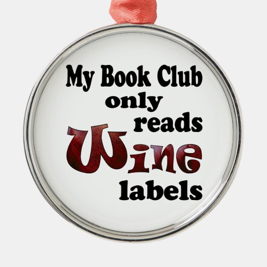 Book Club Wine Labels Metalen Ornament (Voorkant)