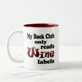 Book Club Wine Labels Tweekleurige Koffiemok (Links)