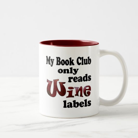 Book Club Wine Labels Tweekleurige Koffiemok (Rechts)