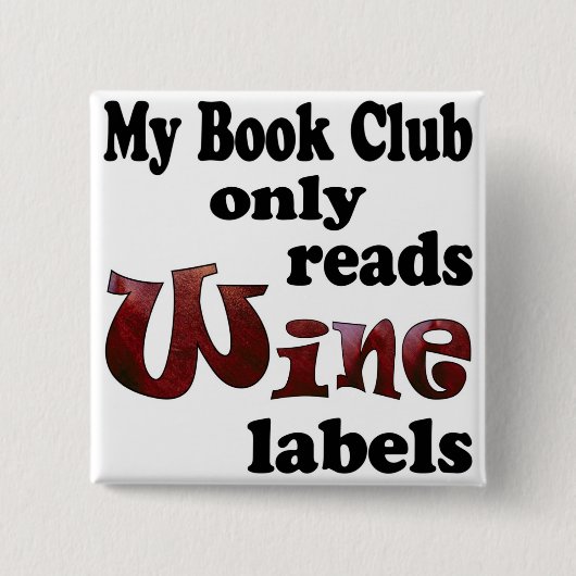 Book Club Wine Labels Vierkante Button 5,1 Cm (Voorkant)
