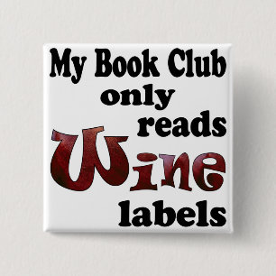 Book Club Wine Labels Vierkante Button 5,1 Cm