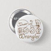 Book Cowboy Funny Librarian Ronde Button 5,7 Cm (Voorkant /achterkant)