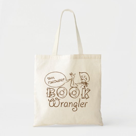 Book Cowboy Funny Librarian Tote Bag (Voorkant)