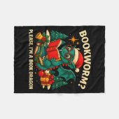 Book Dragon Christmas Reading Gift For Fantasy Lov Fleece Deken (Voorkant (Horizontaal))