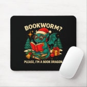 Book Dragon Christmas Reading Gift For Fantasy Lov Muismat (Met muis)