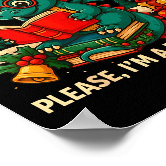 Book Dragon Christmas Reading Gift For Fantasy Lov Poster (Hoek)