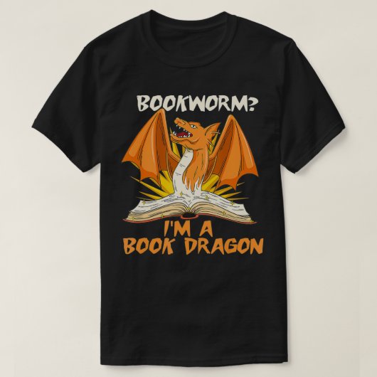 Book Dragon Design for a Fantasy Book Lover T-shirt (Design voorkant)